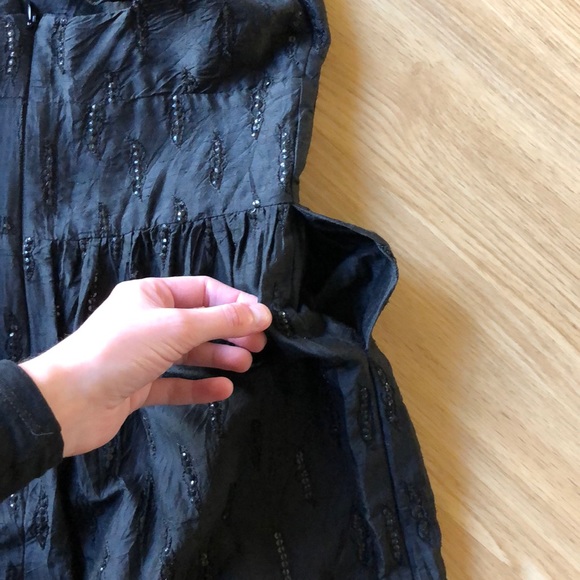 LENA MEDOYEFF Black Sequined Silk Dress, XS - Picture 9 of 11